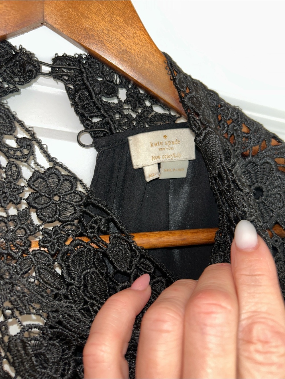 kate spade Black Lace Yoke Sleeveless Camisole - Picture 2 of 10
